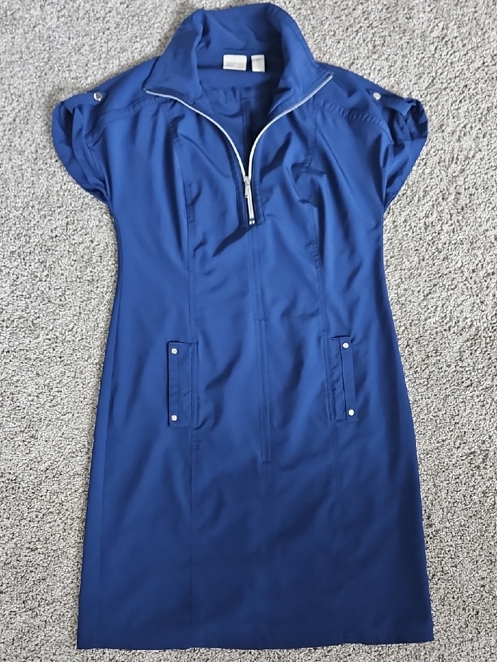 Zenergy By Chico's Blue Zip-Front Women's Dress